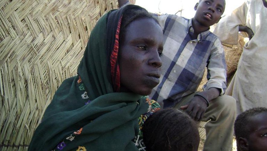 Alime Yacoub Ismael, la mère de quatre enfants tchadiens confiés à l'Arche de Zoé en vue de leur adoption, le 13 décembre 2007 dns le village de Salegnon, dans l'est du Tchad