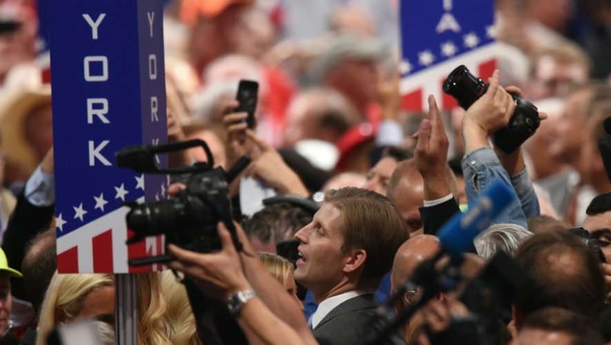 Eric Trump, le fils de Donald Trump, à son arrivée à la convention du Parti républicain le 19 juillet 2016 à Cleveland