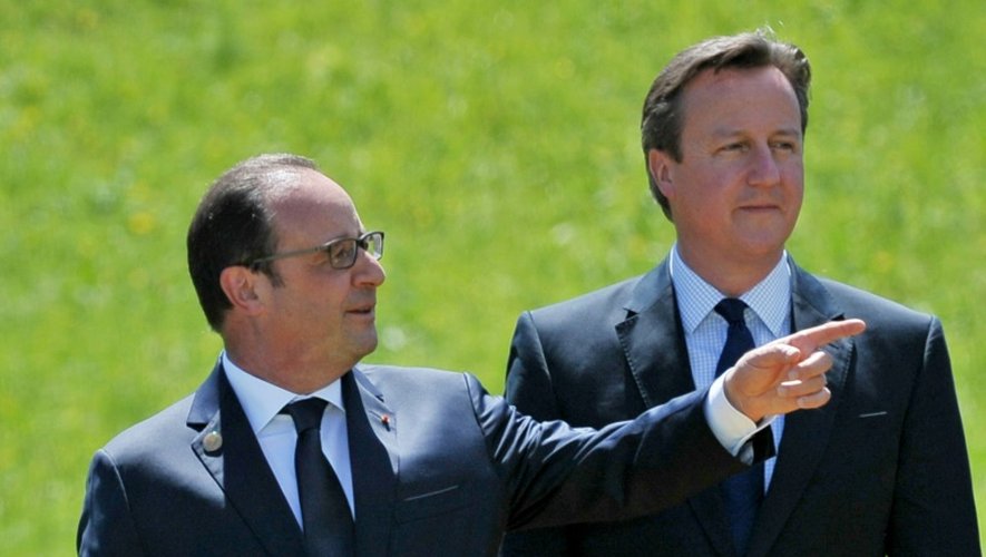 Le président François Hollande et le Premier ministre britannique David Cameron lors du G7 le 7 juin 2015 à Garmisch-Partenkirchen