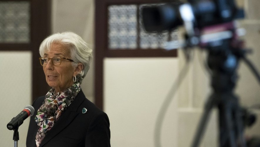 La directrice du FMI Christine Lagarde lors d'un discours à la Réserve fédérale (Fed) le 18 juillet 2016 à New York