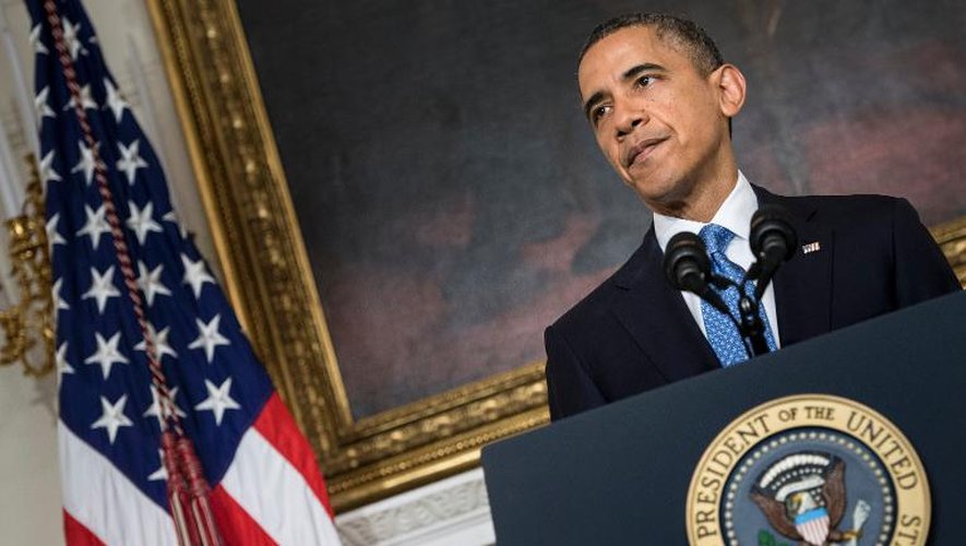 Le président américain Barack Obama fait une déclaration après l'annonce d'un accord sur le nucléaire iranien, le 23 novembre 2013 à la Maison Blanche, à Washington