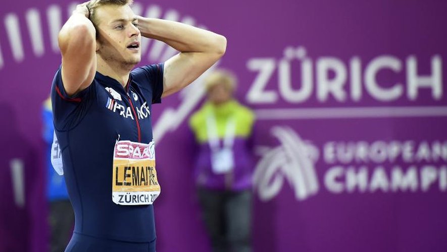 Christophe Lemaitre termine 2e de la finale du 100 m à Zurich le 15 août 2014