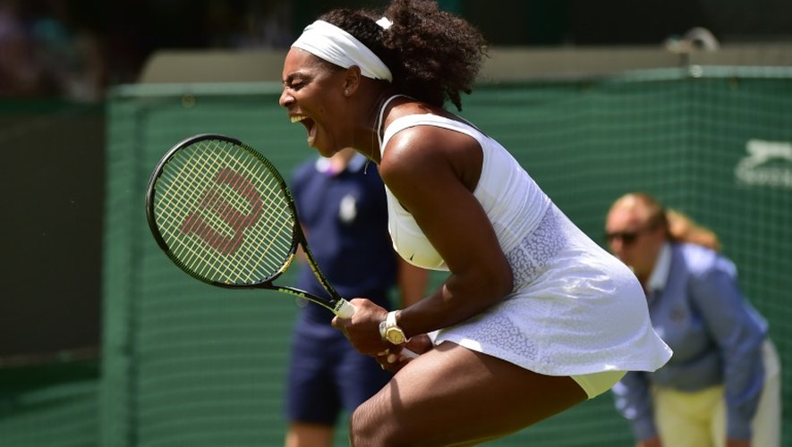 Serena Williams lors du match l'opposant à sa soeur Venus le 8 septembre 2015 à l'US Open à New York