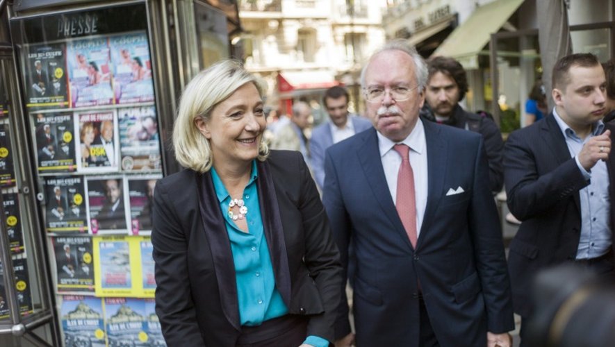 Marine Le Pen et Wallerand de Saint Just le 10 mars 2014 à Paris