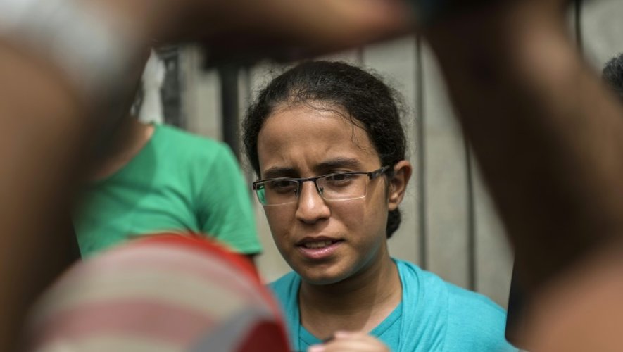 La lycéenne Mariam Malak, devenue l'icône de la lutte contre la corruption en Egypte, le 9 septembre 2015 au Caire
