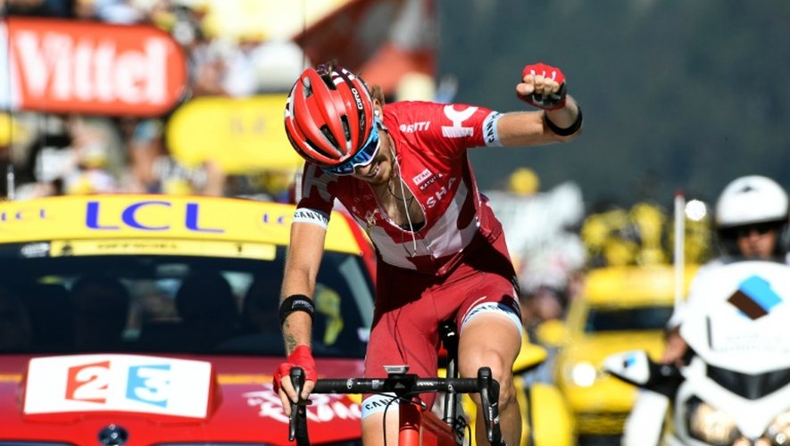 Le Russe Ilnur Zakarin remporte la 17e étape du Tour de France à Finhaut-Emosson en Suisse le 20 juillet 2016