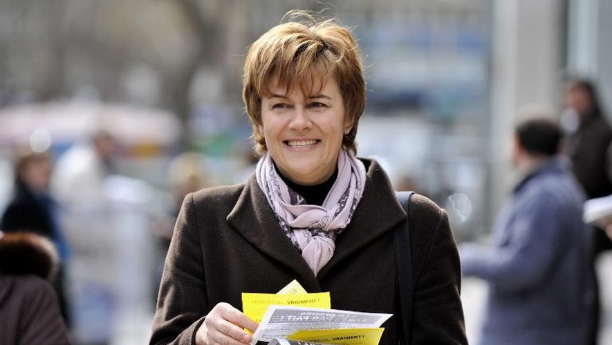 Dominique Voynet en campagne pour les municipales le 13 mars 2008 à Montreuil