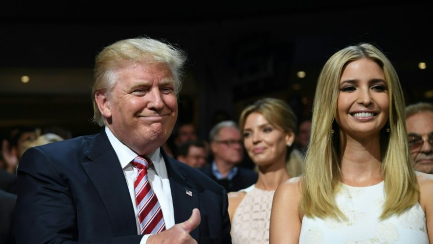 Donald Trump et sa fille Ivanka à la Convention républicaine le 20 juillet 2016 à Cleveland