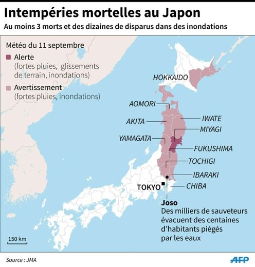Intempéries mortelles au Japon