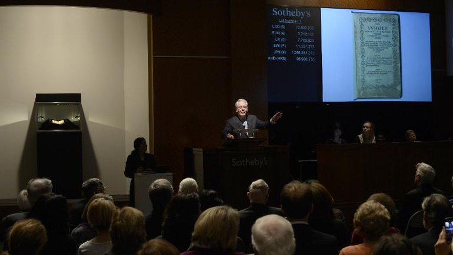 Les enchères à Sotheby's le 26 novembre 2013 à New York sur une très rare édition du "Bay Psalm Book"