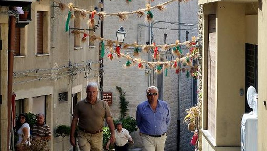 Le centre historique de Gangi en Sicile, le 14 août 2014