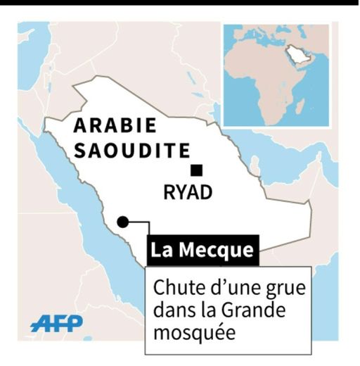 Une grue tombe sur la Grande mosquée de La Mecque