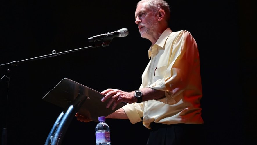 Le chantre de la gauche radicale  du parti travailliste Jeremy Corbin lors d'un meeting à Londres, le 10 septembre 2015
