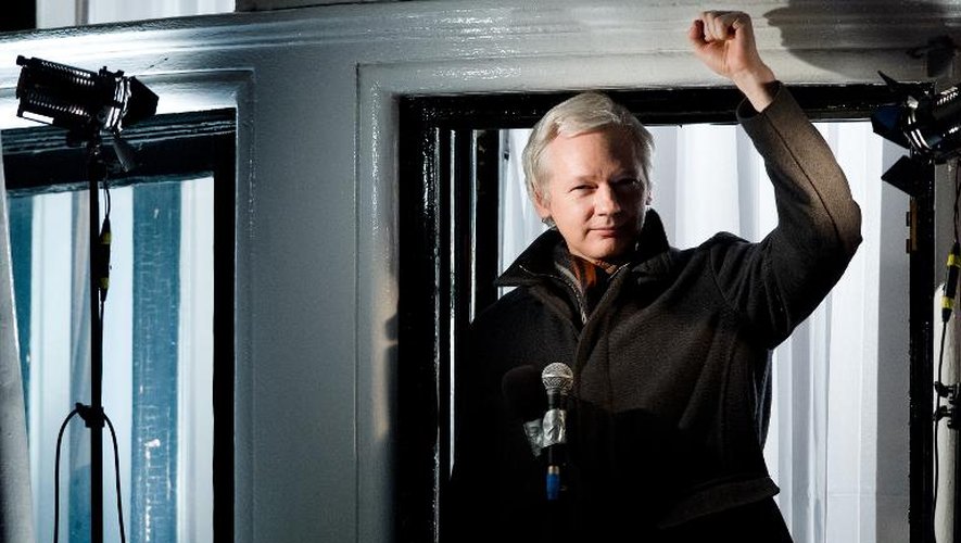 Julian Assange, le 20 décembre 2012 depuis l'ambassade d'Equateur à Londres