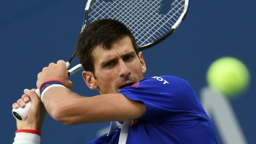 Le joueur de tennis serbe Navack Djokovic lors de demi-finale contre le Suisse Stan Wawrinka lors de l'US Open à New York, le 11 septembre 2015