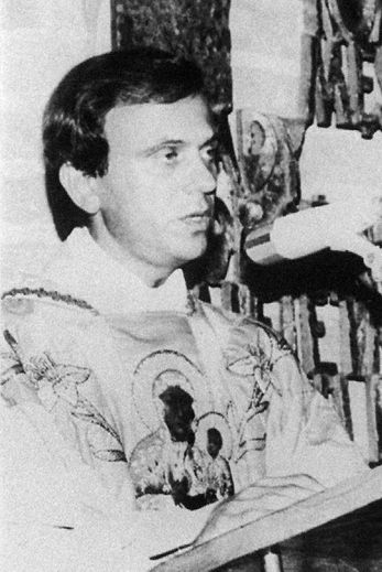 Photo prise dans les années 80 de l'aumônier du syndicat polonais Solidarité Jerzy Popieluszko avant son assassinat le 19 octobre 1984 par les forces de sécurité communistes