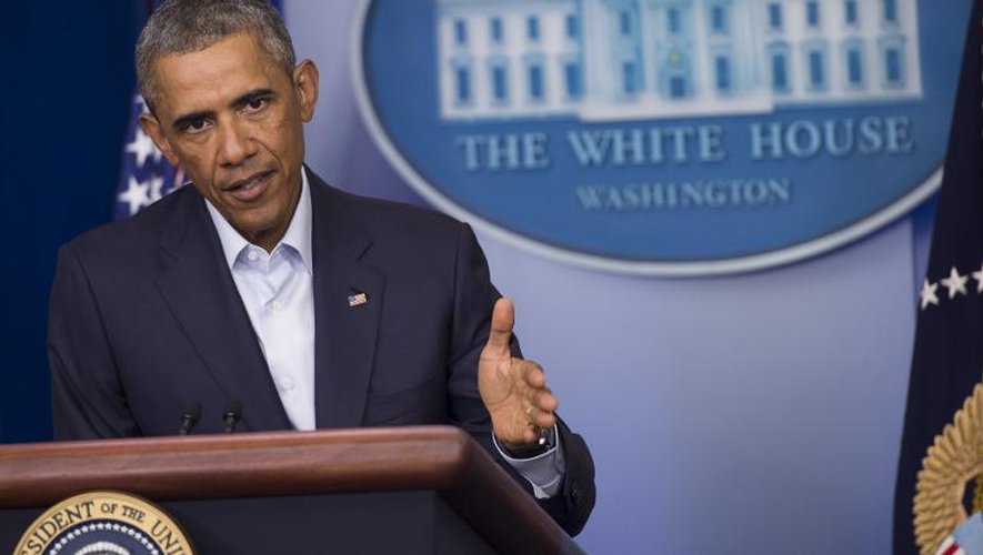 Barack Obama lors d'un point de presse le 18 août 2014 à la Maison Blanche