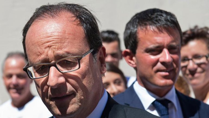 François Hollande et Manuel Valls le 15 août 2014 au Fort de Bregançon