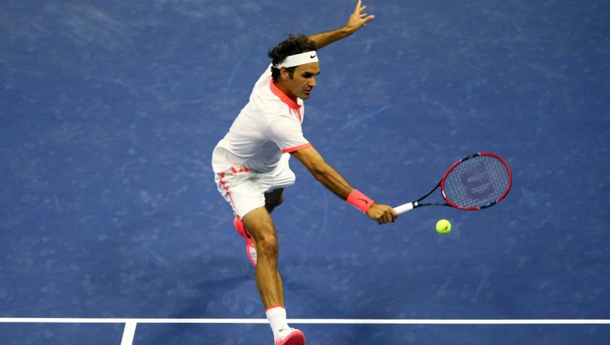 Roger Federer en demi-finale de l'US Open face à Stan Wawrinka, le 11 septembre 2015 à New York