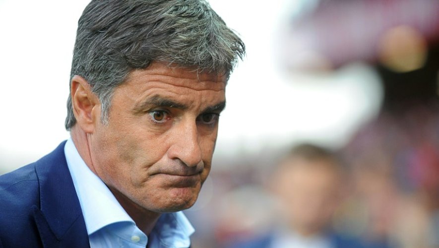 Michel, l'entraîneur de Marseille, le 28 août 2015 à Guingamp