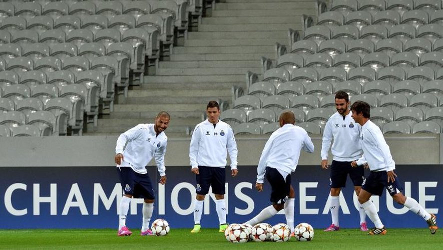 Les joueurs de Porto à l'entraînement, le 19 août 2014 au stade Pierre Mauroy de Lille