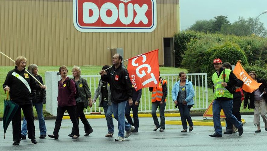 Manifestations d'employés de Doux, le 17 juillet 2012 à Chateaulin (Finistère)