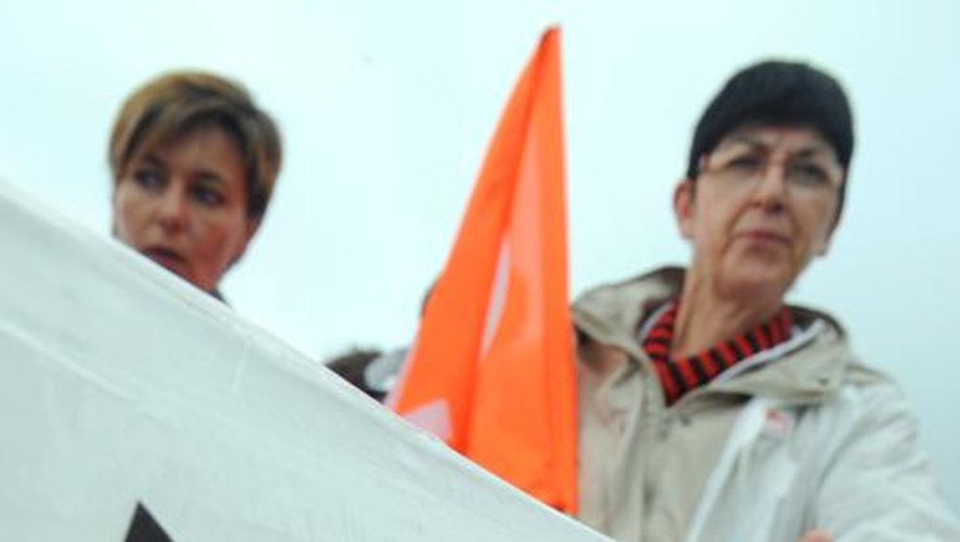 Manifestation d'employés de Doux, le 17 juillet 2012, à Châteaulin (Finistère)