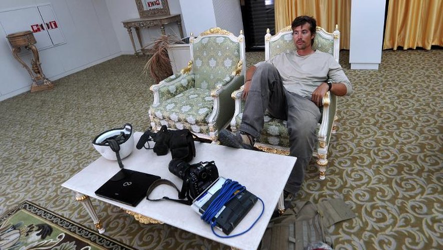Le journaliste indépendant américain James Foley à l'aéroport de Syrte, en Libye, le 29 septembre 2011