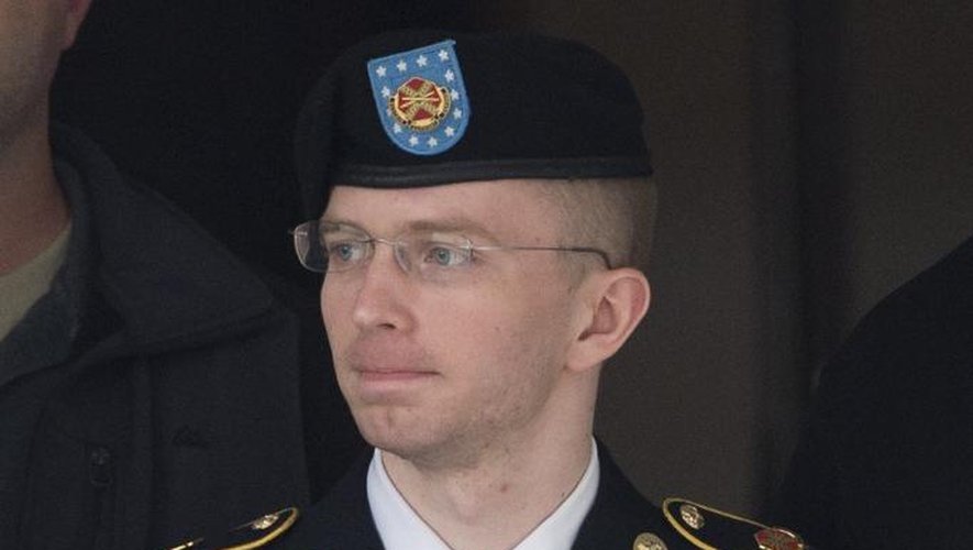 Le soldat Manning devant la cour martiale le 20 août 2013 lors de son procès à Fort Meade dans le Maryland
