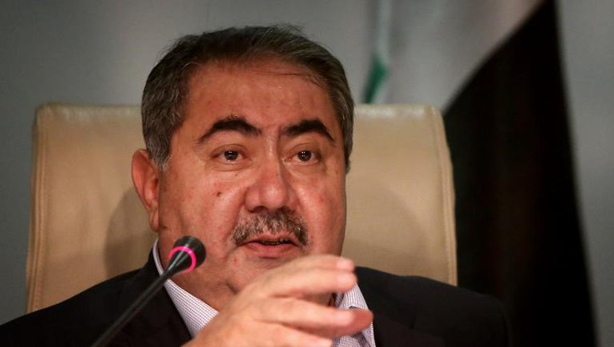 Hoshyar Zebari ministre irakien des Affaires étrangères le 8 août 2014 lors d'une conférence de presse à Arbil