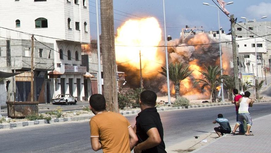 Raids israéliens le 23 août 2014 sur Gaza