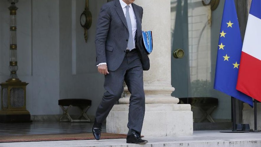 Arnaud Montebourg à la sortie du Conseil des ministres le 20 août 2014 à l'Elysée à Paris