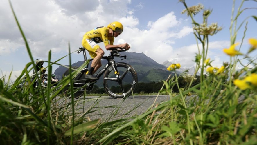 Le Britannique Chris Froome, vainqueur du Tour de France 2016, lors de la 18e étape de la Grande Boucle, entre Sallanches et Megève, le 21 juillet 2016