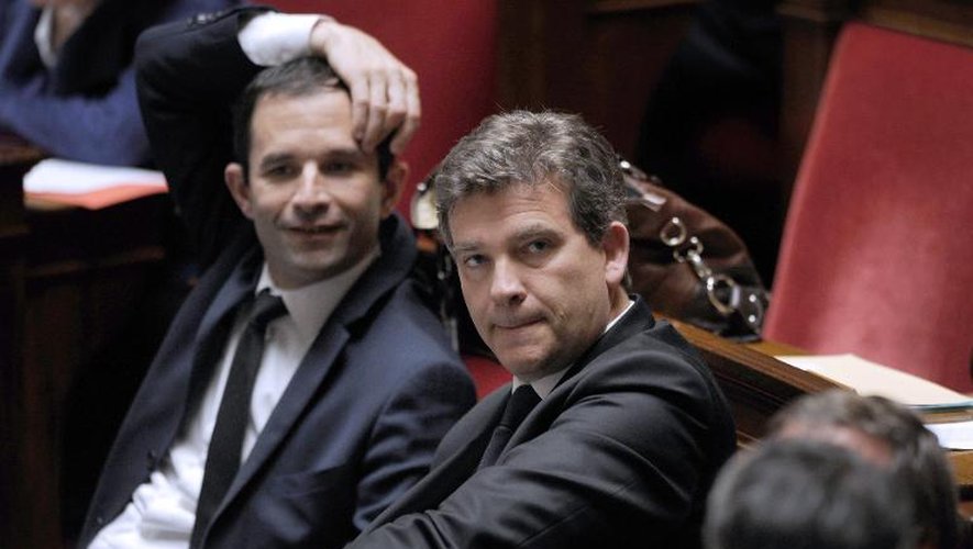 Benoît Hamon et Arnaud Montebourg le 17 juin 2014 à l'Assemblée nationale à Paris