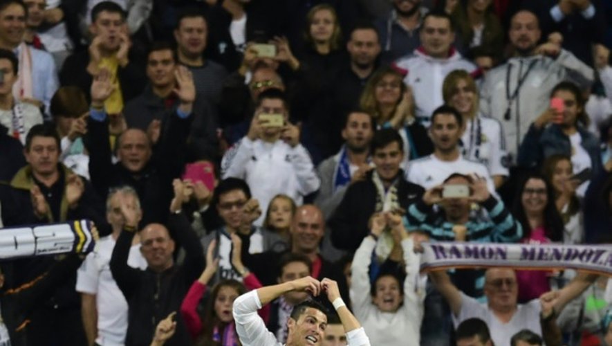Le Portugais Cristiano Ronaldo auteur d'un triplé face au Shakhtar Donetsk en Ligue des champions, le 15 septembre 2015 à Madrid