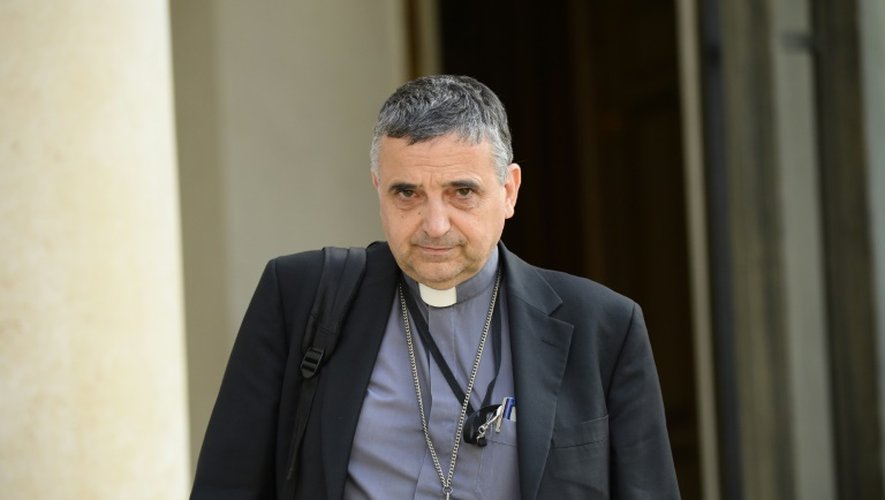 L'archevêque de Rouen, Mgr Dominique Lebrun, le 26 juillet 2016 à l'Elysée