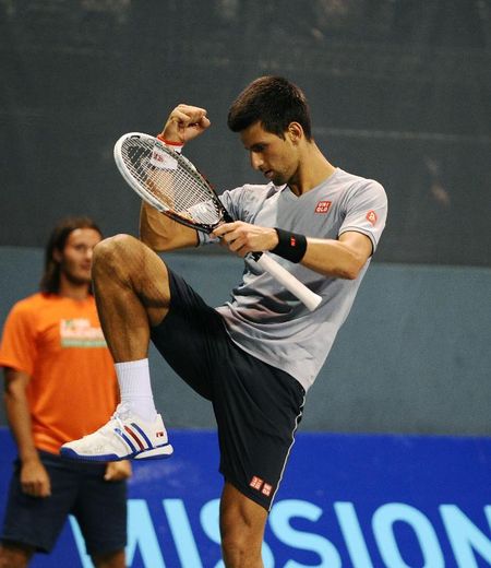 Novak Djokovic lors du tournoi caritatif Johnny Mac Tennis Project Benefit à New york le 21 août 2014