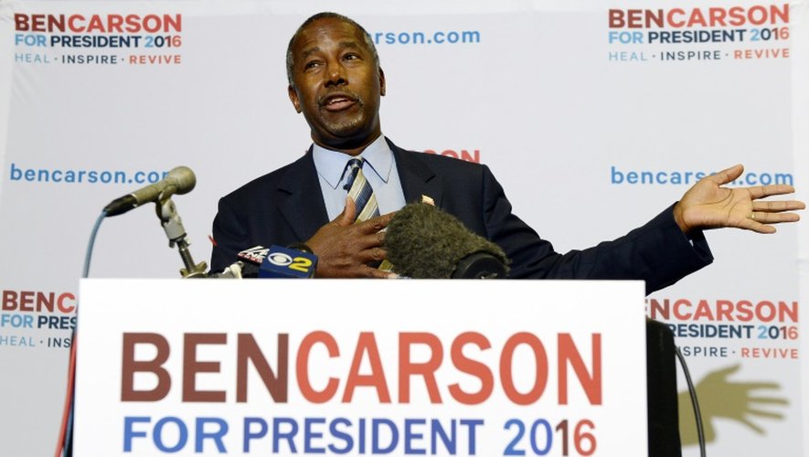 Ben Carson, candidat républicain à la présidentielle américaine, lors d'un meeting de campagne, le 9 septembre 2015 à Anaheim, en Californie