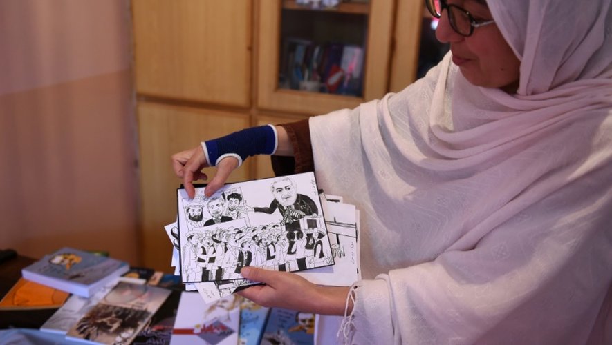 La satiriste afghane Masouda Khazan Tokhi chez elle à Kaboul, le 14 septembre 2015