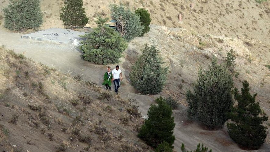 Un couple iranien se promène le 7 juin 2014 dans un quartier limitrophe de Téhéran
