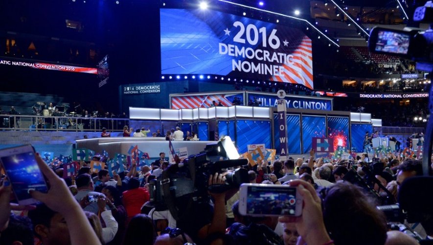 Des délégués de la convention démocrate à Philadelphie le 26 juillet 2016.