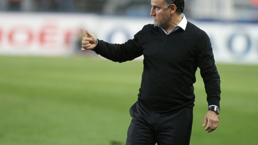 L'entraîneur de Saint-Etienne Christophe Galtier lors du match face à Bastia au stade Armand Cesari, le 16 avril 2016
