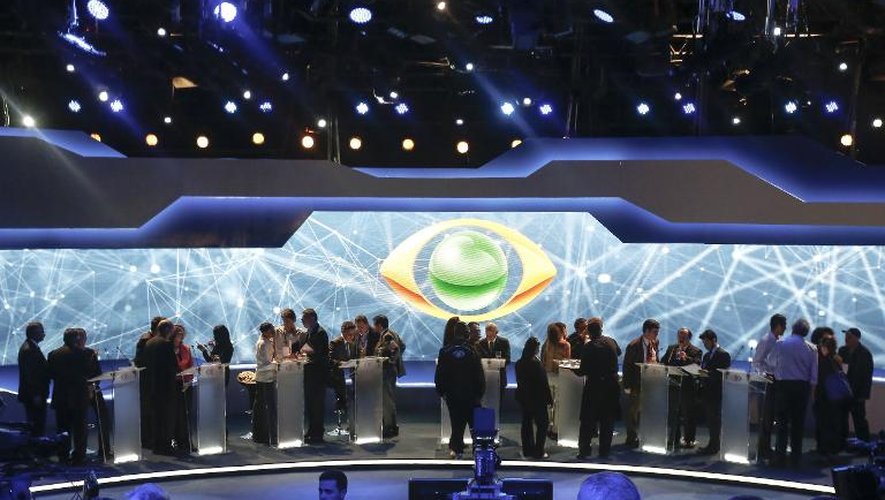 Le plateau du premier débat télévisé de la campagne présidentielle brésilienne, à Sao Paulo, le 26 août 2014