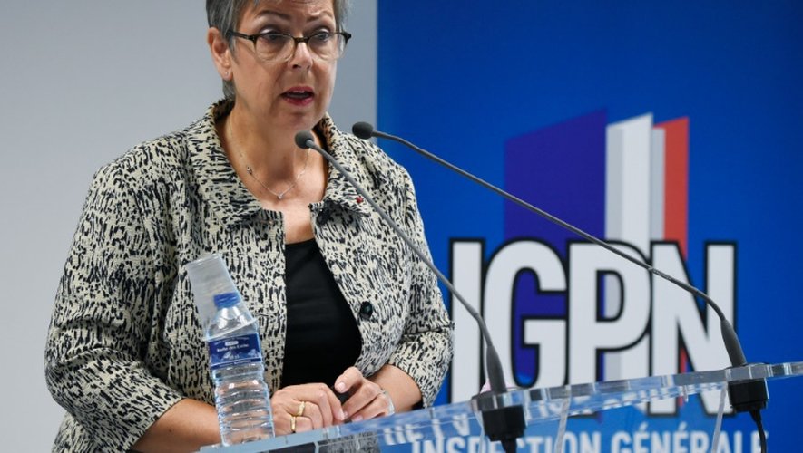 La responsable de la police des polices (IGPN) Marie-France Moneger-Guyomarc'h, tient une conférence de presse, le 27 juillet 2016 à Paris