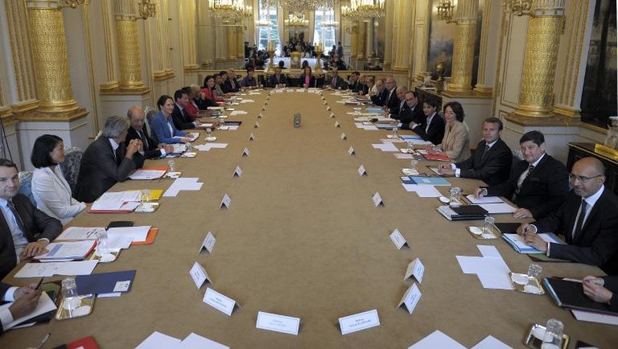 Vue générale du conseil des ministres du gouvernement Valls II, à l'Elysée le 27 août 2014
