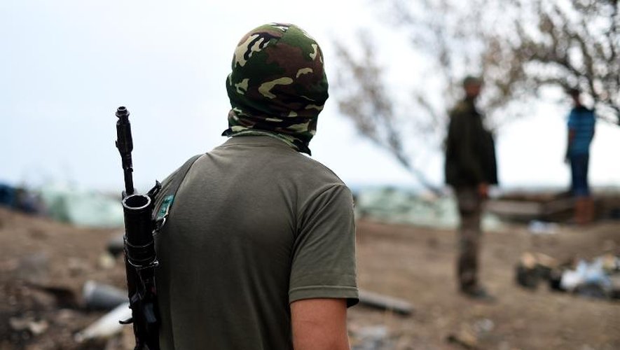 Un combattant pro russe près de Donetsk en Ukraine, le 28 août 2014