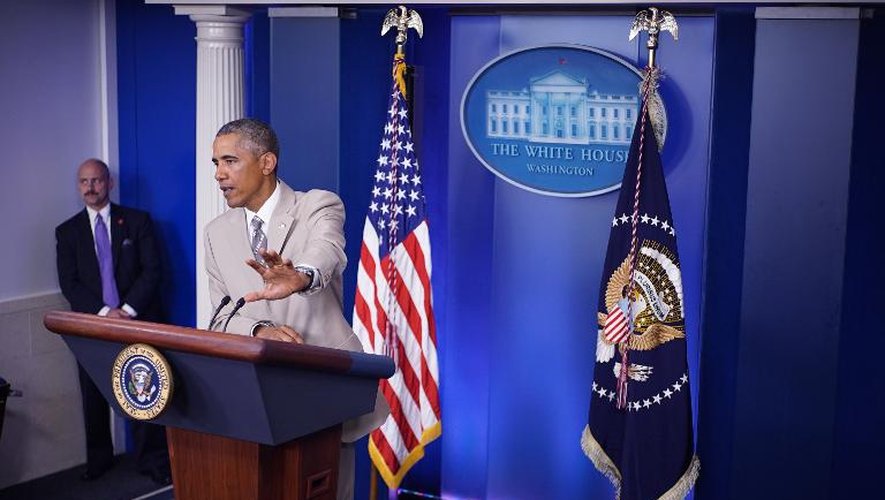 Barack Obama devant la presse à Washington le 18 aout 2014