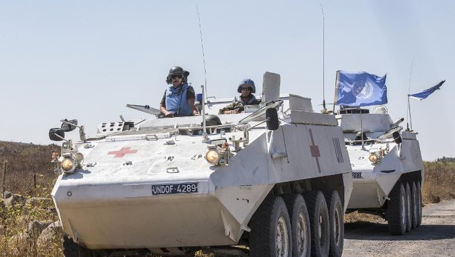 Un convoi de l'ONU sur le plateau du Golan, le 27 août 2014