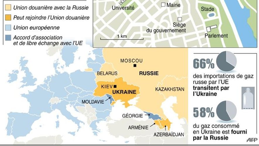 Infographie sur des manifestations de masse à Kiev