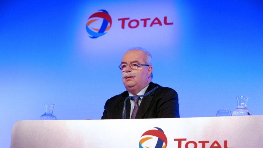 Christophe de Margerie, alors PDG de Total, lors d'une conférence de presse, le 13 février 2013 à Paris
